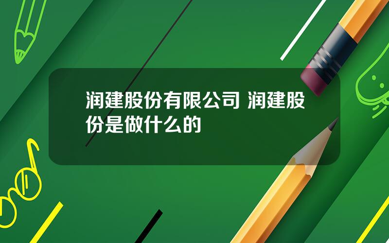 润建股份有限公司 润建股份是做什么的